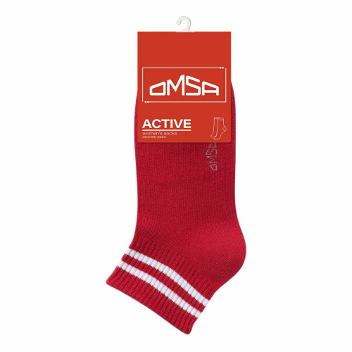 OMSA носки женские актив укороченные полоски 154 rosso р.35-38