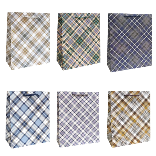 Пакет подарочный 26*10*32см Клетка EJ25235