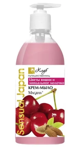 МАГРАВ крем-мыло миндальное молочко цветы вишни 530мл                                              