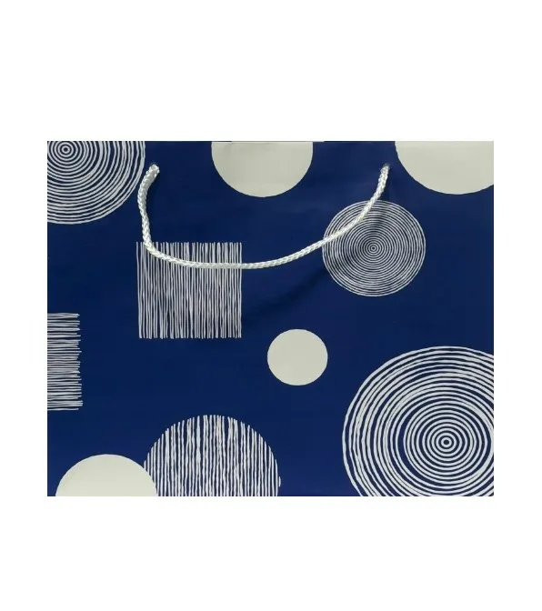 Пакет подарочный фигуры на синем 32*26*13см 88013