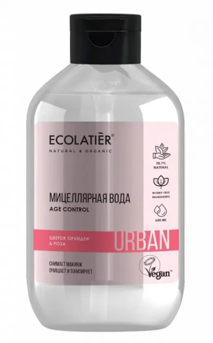 ECOLATIER URBAN мицеллярная вода д/снятия макияжа цветок орхидеи и роза 400мл