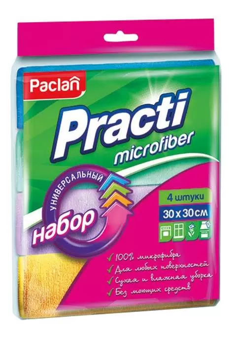 PACLAN Practi microfiber салфетка универсальная 30*30см 4шт/5
