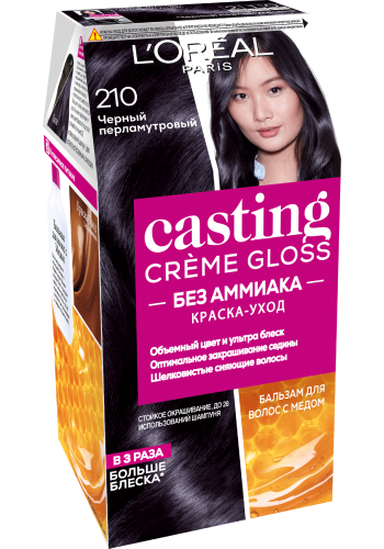 LOREAL CASTING CREME GLOSS краска д/волос т.210 черный перламутровый