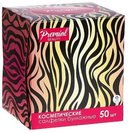 PREMIAL салфетки бумажные белые нон стоп 3сл. 50шт