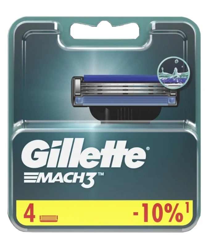 GILLETTE Mach3 кассеты сменные д/бритья муж. 4шт 775/605/774