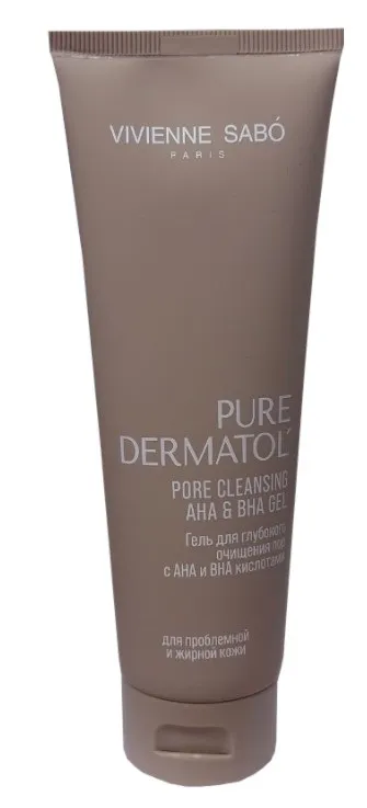 VIVIENNE SABO гель д/глубокого очищения пор с АНА и ВНА кислотами pure dermatol 120мл