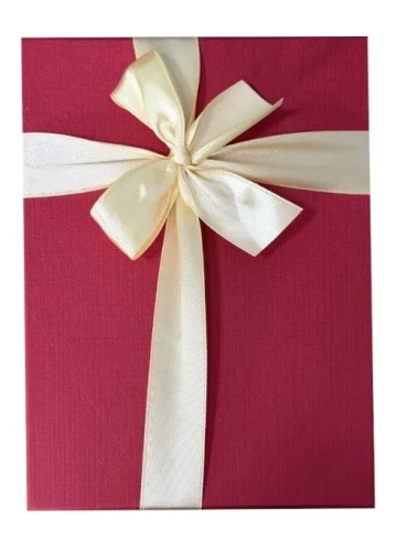 Коробка подарочная с бантом рогожка цв.красный 20*15*5см Д10103П.137.3