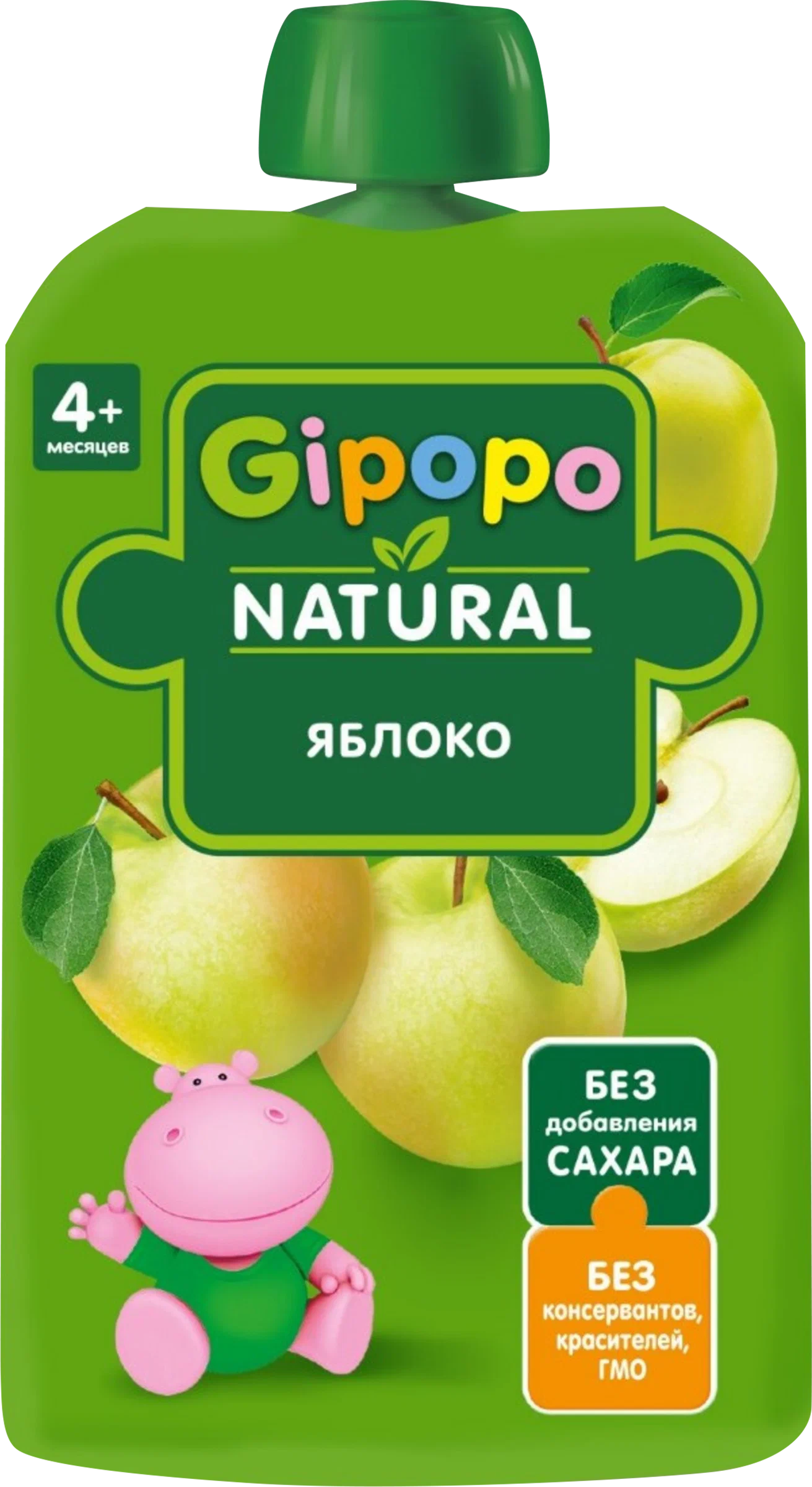 Дет пит Гипопо Пюре Наливное яблочко с 4мес 90г дой-пак; 12