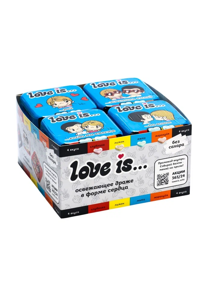 LOVE IS драже освежающее вкус мяты ж.б 20г/12