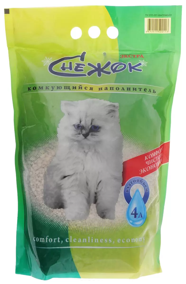СНЕЖОК наполнитель д/туалета экстра комкующийся 4л