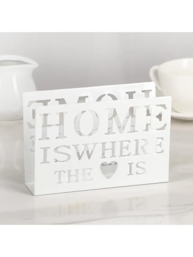 Салфетница дом здесь цв.белый 15*4*10см 3747079