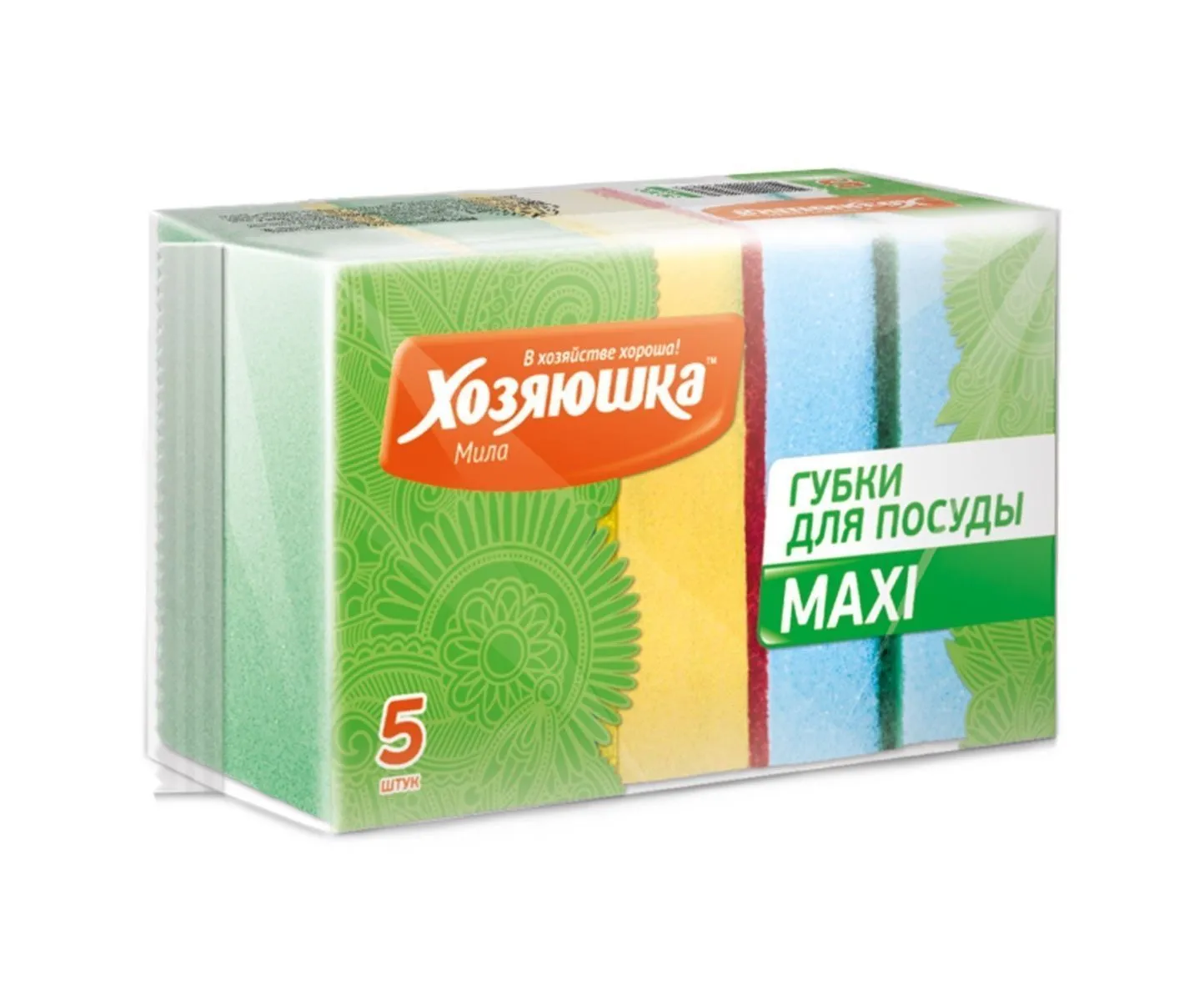 ХОЗЯЮШКА Мила губка д/посуды maxi 5шт
