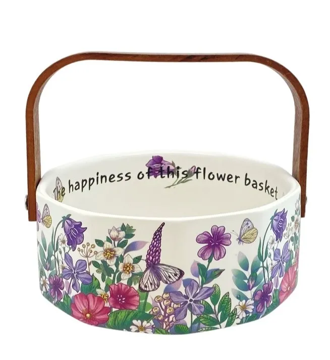 NATAM конфетница garden flowers с ручкой 800мл GFSGF2-1