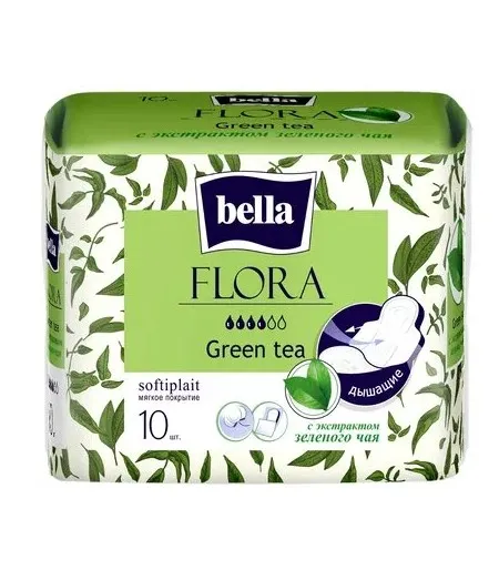 BELLA Flora прокладки впитывающие с экстрактом зеленого чая 10шт