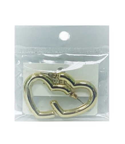 Серьги сердечки цв.золото L 230712