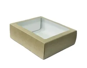 Коробка складная крафт с окном 30*20*9см 9702360