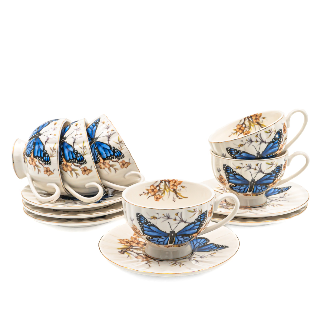 Чайный сервиз Бабочка 12 предм. 220мл арт.EA048