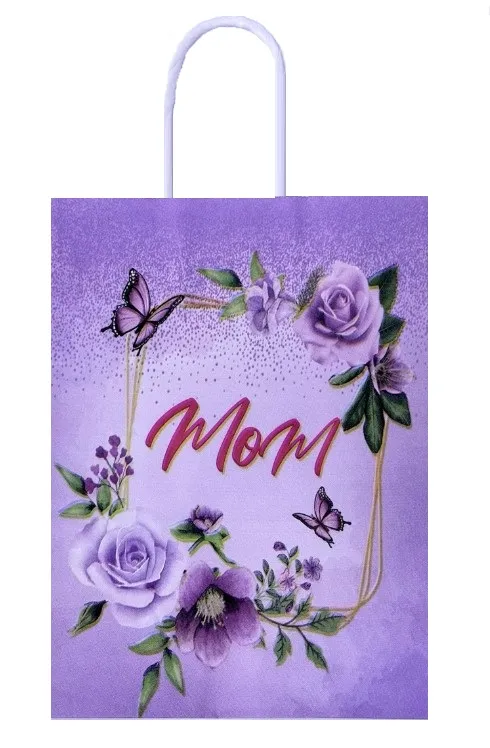 Пакет подарочный бумажный Маме 21*15*8см EL231106357