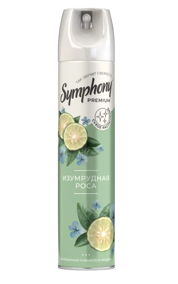 SYMPHONY PREMIUM освежитель воздуха изумрудная роса 300мл (6)