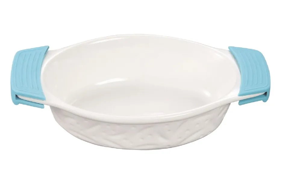 JEWEL форма д/запекания с силиконовыми ручками овальная фарфор 32см