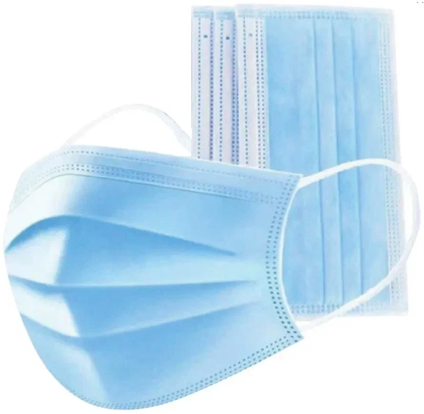 Маска одноразовая 3-слойная, 50/100