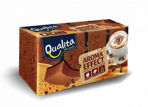 QUALITA губки д/посуды aroma effect 4шт/36