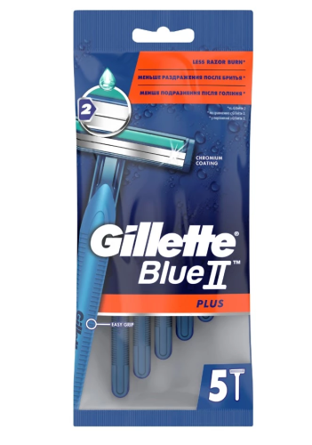 GILLETTE станок одноразовый муж. blue-2 plus ultra grip 5шт 669/810/366