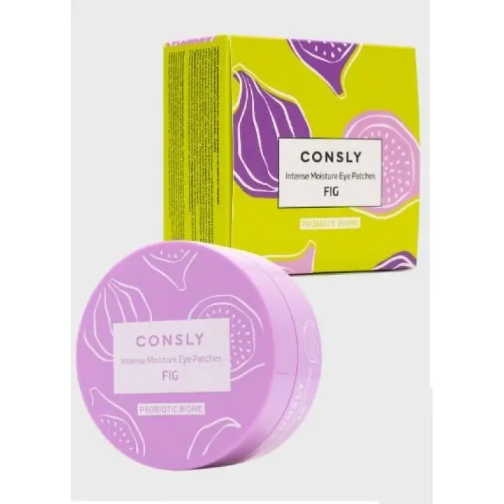 CONSLY патчи гидрогелевые д/сухой кожи вокруг глаз с пробиотиками и экстрактом инжира 60шт