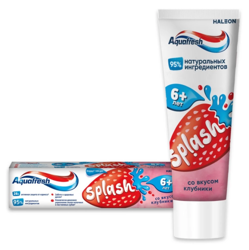 AQUAFRESH SPLASH паста зубная детская клубника и мята 6-8 лет 50мл