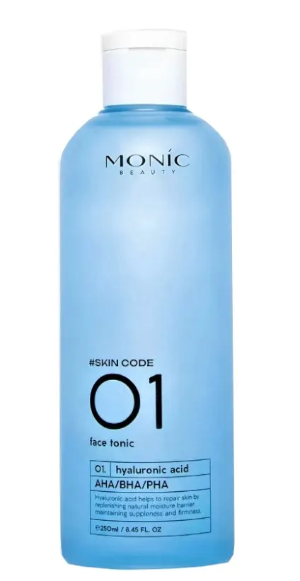 MONIC BEAUTY Skin Code 01 тоник д/лица гиалуроновая кислота и aha/bha/pha 250мл