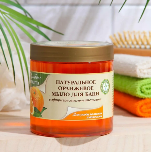 ЦЕЛЕБНЫЕ РЕЦЕПТЫ мыло д/бани густое оранжевое 500мл