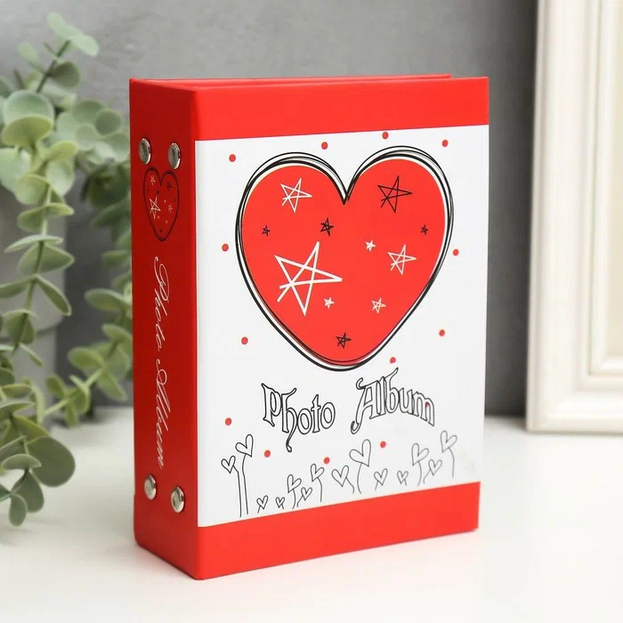 Фотоальбом 10*15см на 96 фото сердца любовь 16,5х*2,5*5см 4154080