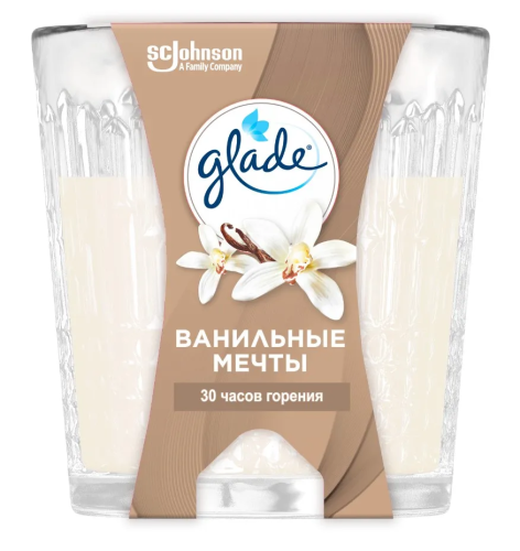 GLADE свеча аромат. в стакане ванильные мечты 130г