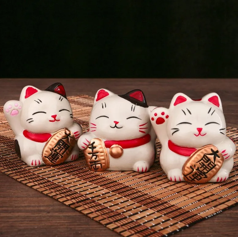 Копилка керамика манэки-нэко с пожеланием 6*7*7,5см 3098174