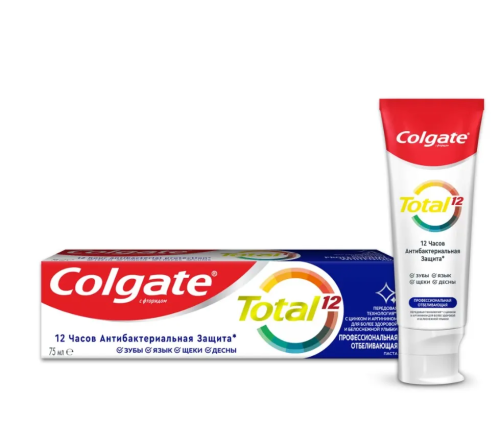 COLGATE паста зубная total12 профессиональная отбеливающая 75мл CN03108A