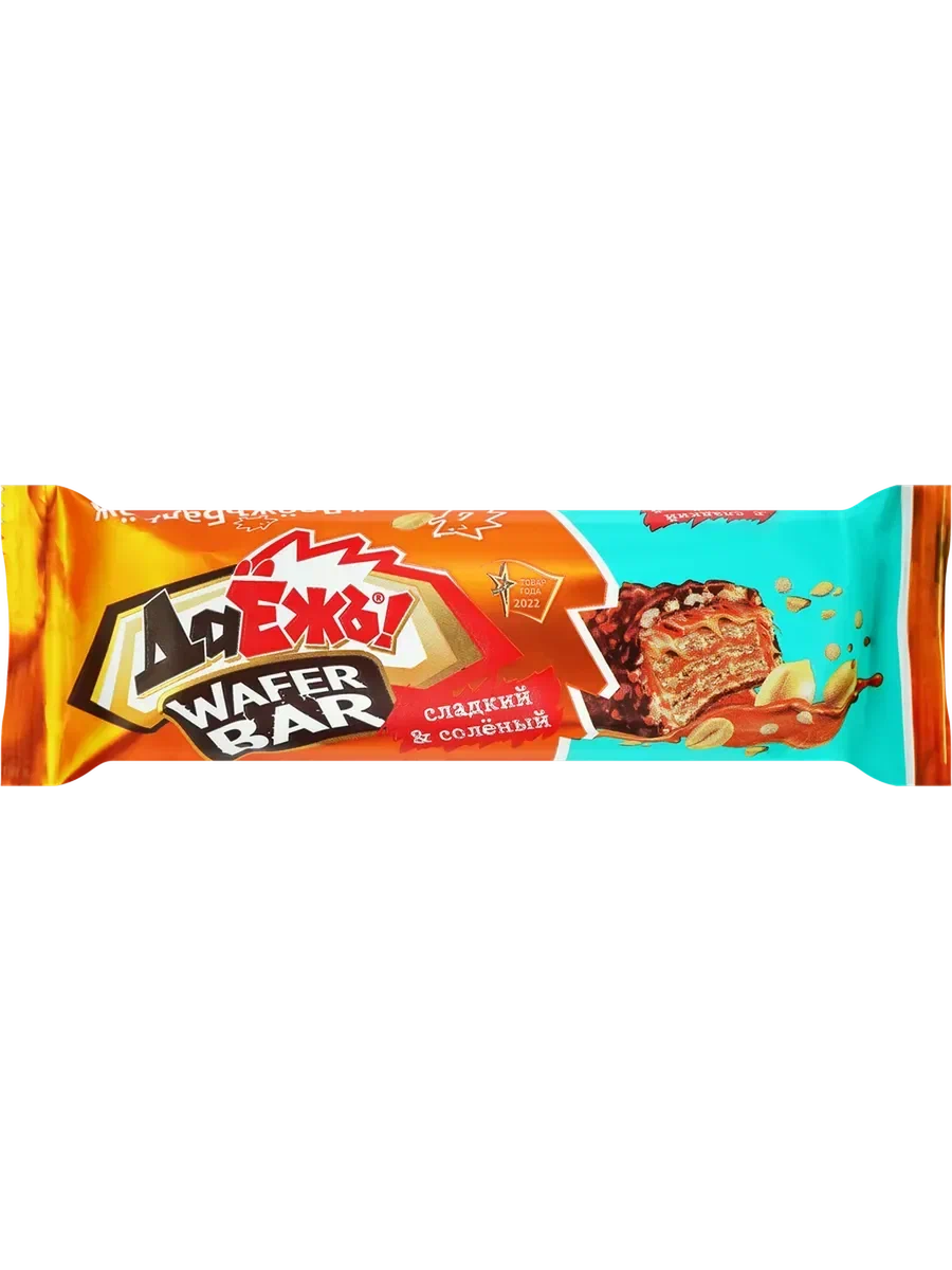 Конфета Даёжъ! Вафер Бар с карамелью, изюмом, арахисом и криспи 56г; 80