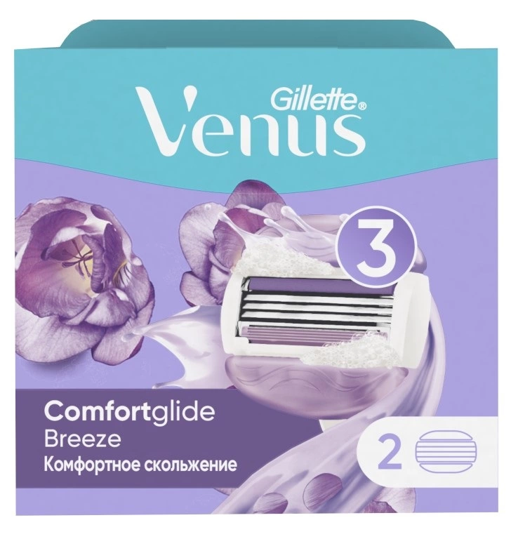 GILLETTE кассеты сменные д/бритья venus breez жен. 2шт