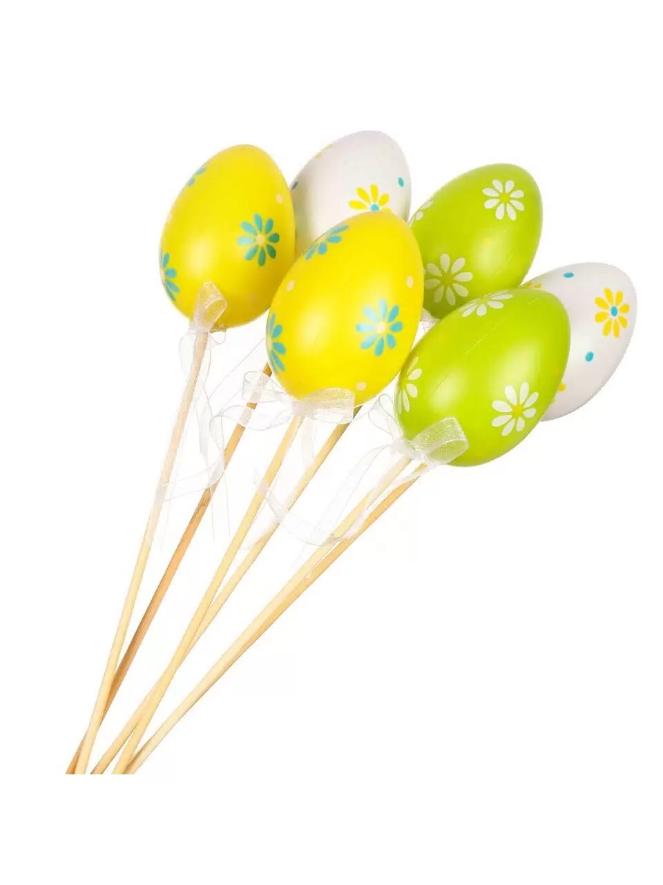 Пасхальный декор на палочке Яйца 6шт  27см EJ25016