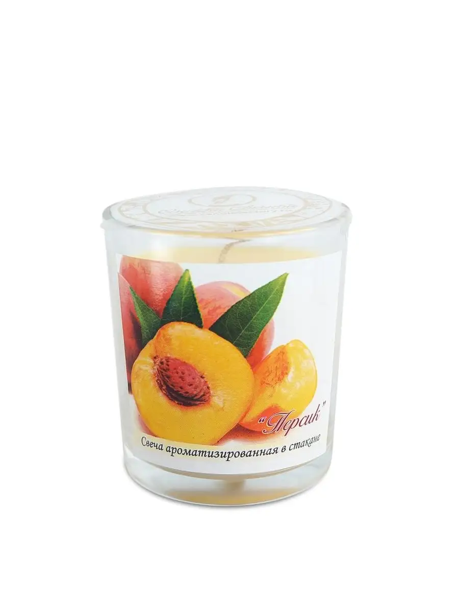 Свеча аромат. в стакане персик 321302