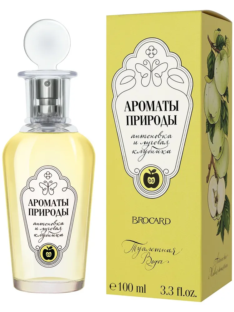АРОМАТЫ ПРИРОДЫ туалетная вода д/женщин антоновка и луговая клубника 100мл