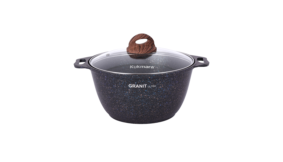 KUKMARA Кастрюля со стеклянной крышкой granit ultra blue 3л кгг32а