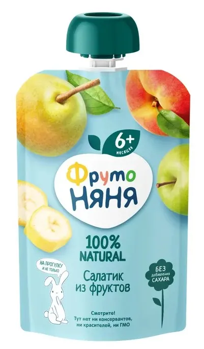 Дет пит Фрутоняня Пюре Салатик из фруктов 90г д/п; 12/3