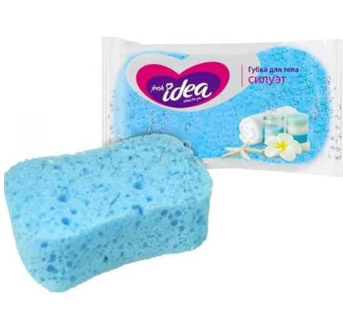 FRESH IDEA губка д/тела силуэт крупнопористый поролон 14*9см