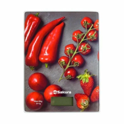 SAKURA весы кухонные 8 кг перцы SA-6077BS