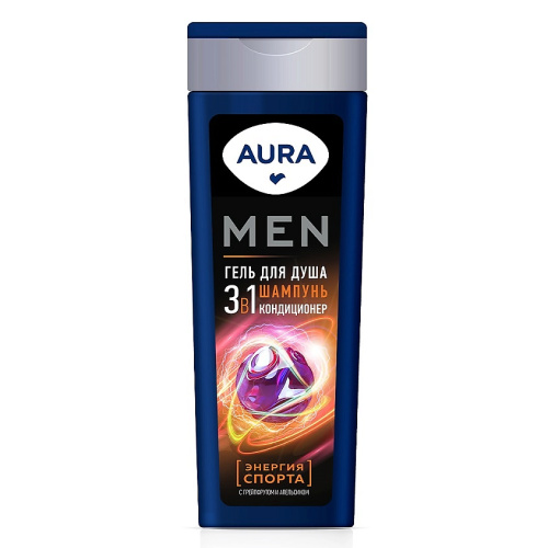 AURA MEN гель д/душа 3в1 энергия спорта 380мл