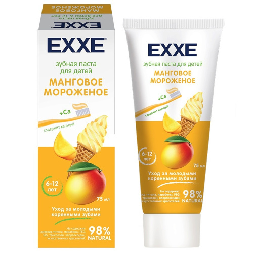EXXE Джунгли паста зубная детская тропическое манго 6-12лет 75мл
