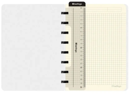 BERLIHGO бизнес-тетрадь А5+ 80л. glitch клетка линейка-закладка