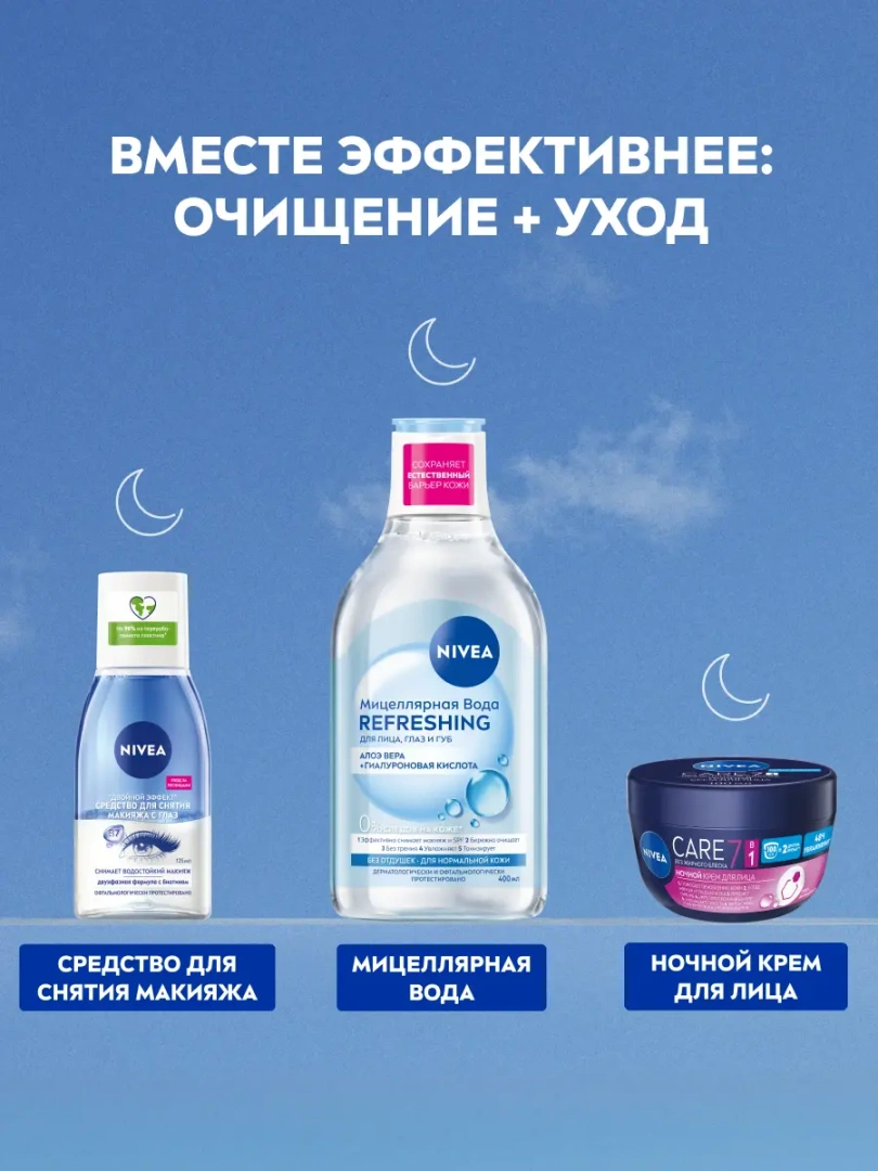 NIVEA VISAGE средство д/удаления водостойкого макияжа с глаз двойной эффект 125мл 81182