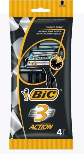 БИК 3 бритва одноразовая муж. Экшен 4шт                                                            