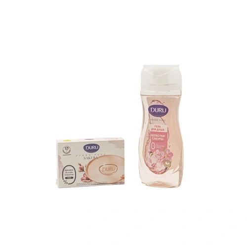 DURU набор подарочный сакура: гель д/душа 250мл, мыло туалетное 106г